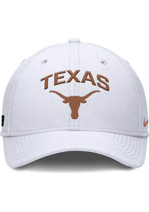 Nike Texas Longhorns Mens White NIKE DRI-FIT RISE GAMEDAY STRUCTURED SWOOSHFLEX CAP Flex Hat