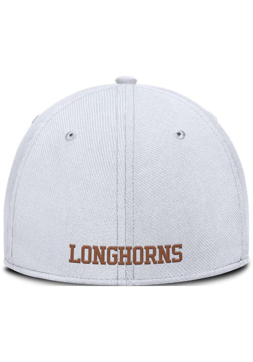 Nike Texas Longhorns Mens White NIKE DRI-FIT RISE GAMEDAY STRUCTURED SWOOSHFLEX CAP Flex Hat