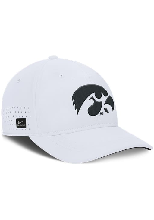 Nike Iowa Hawkeyes Mens White NIKE DRI-FIT CLUB GAMEDAY STR AEROBILL SWOOSHFLEX CAP Flex Hat
