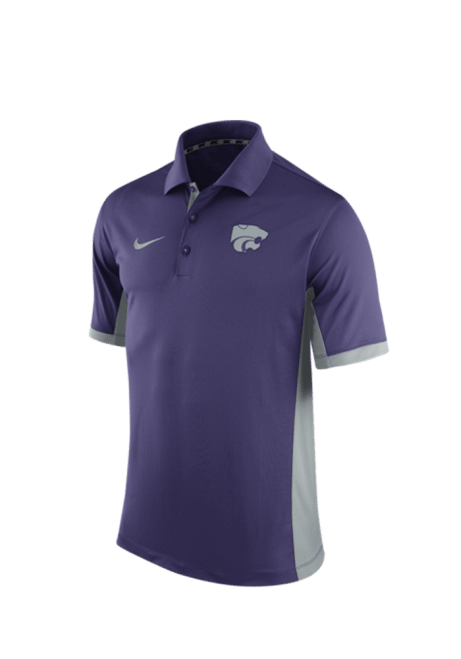 Mens K-State Wildcats Purple Nike 2015 TEAM ISSUE Short Sleeve Polo Shirt