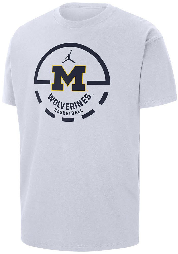 Michigan Wolverines White Nike Free Throw Short Sleeve T Shirt