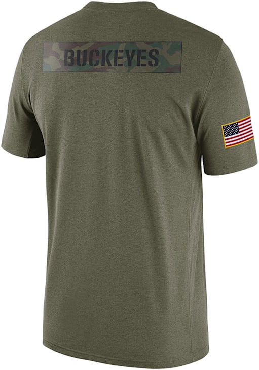 Nike OLIVE Ohio State Buckeyes Cotton Military 23 Short Sleeve T