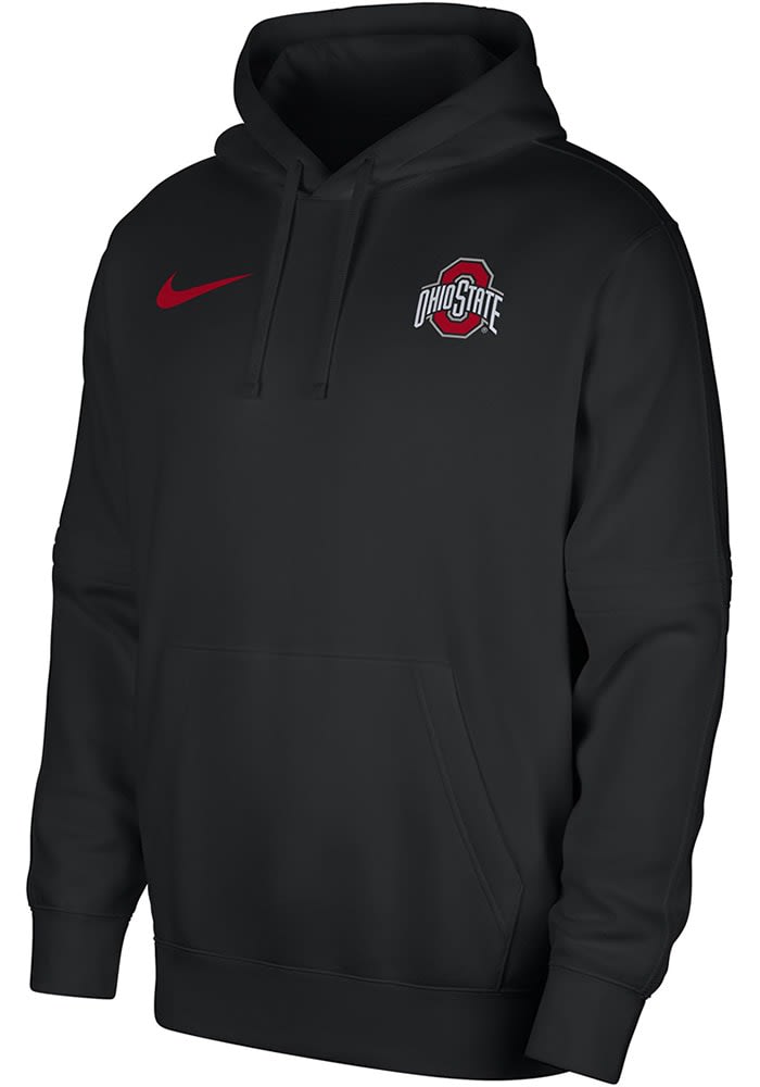 Mens Ohio State Buckeyes Black Nike Campus Athlete Team Issue Hooded Sweatshirt