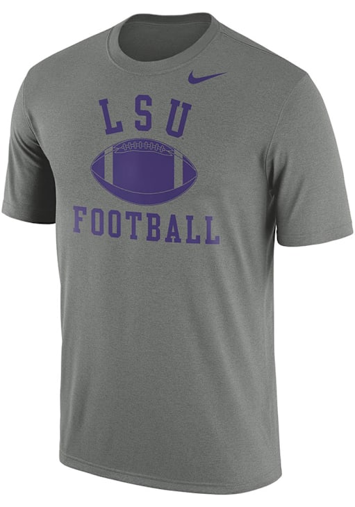 Nike LSU Tigers Dark Grey Rlegend Football Short Sleeve T Shirt