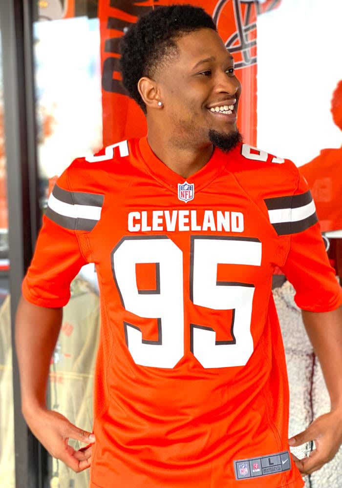 Nike Men's Cleveland Browns Myles Garrett #95 White Alternate Game Jersey