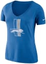 Detroit Lions Womens Nike Tri-Blend Historic V Neck T-Shirt - Blue