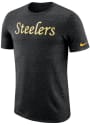 Pittsburgh Steelers Nike Marled Historic Fashion T Shirt - Black