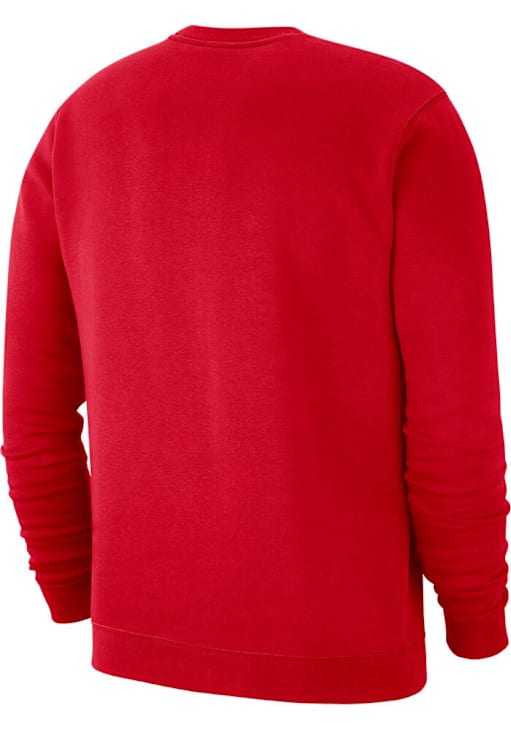 Nike Ohio State Buckeyes Mens Red Club Long Sleeve Crew Sweatshirt