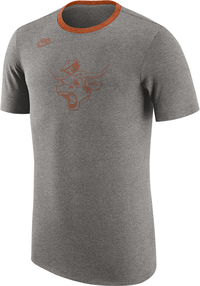 grey and orange nike shirt