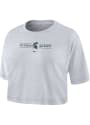 Michigan State Spartans Womens Nike Slub Crop T-Shirt - White
