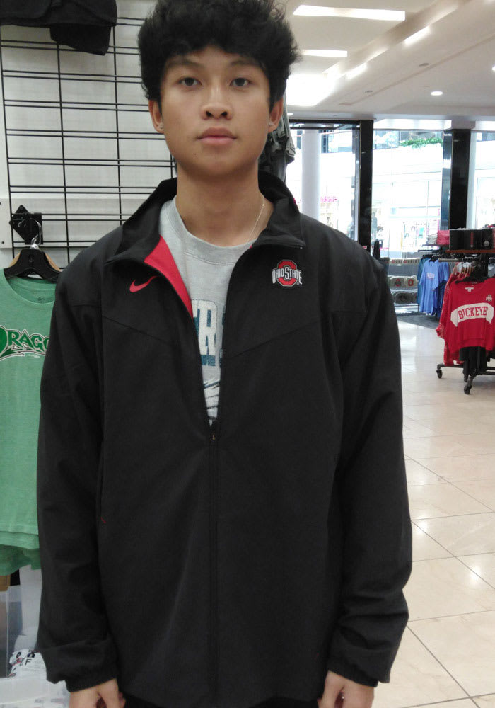 大人も着やすいシンプルファッション Sideline Mens Buckeyes State Ohio Nike Woven Light Zip Full ウォームアップウェア