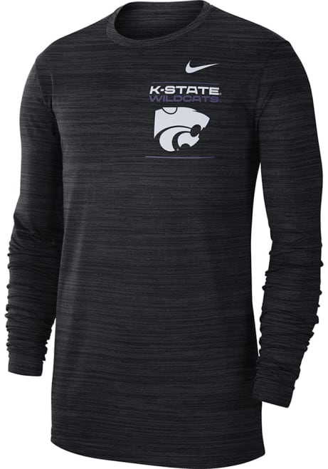 Mens K-State Wildcats Black Nike Sideline Velocity Long Sleeve T-Shirt