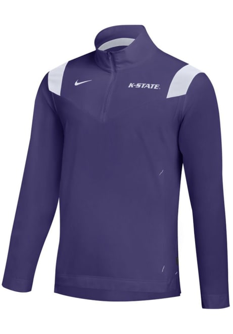 Mens K-State Wildcats Purple Nike Sideline Coach 1/4 Zip Pullover