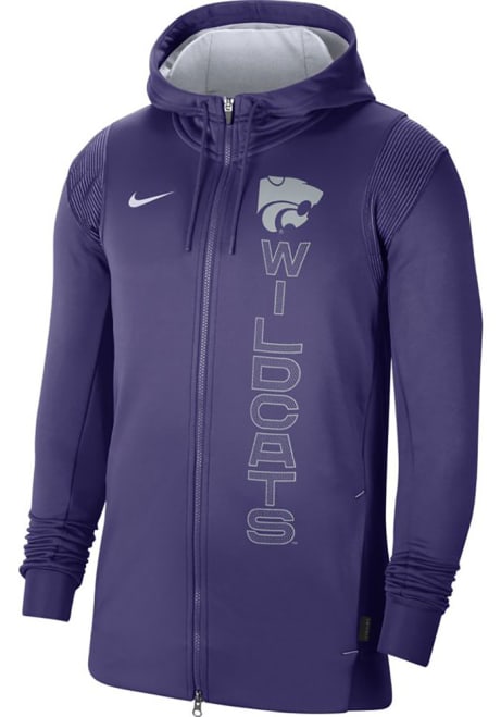 Mens K-State Wildcats Purple Nike Sideline Therma Long Sleeve Zip