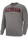 Georgia Bulldogs Nike Club Fleece Arch Crew Sweatshirt - Grey