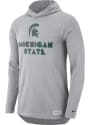 Michigan State Spartans Nike DriFIT Long Sleeve Tee Hooded Sweatshirt - Grey