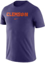 Clemson Tigers Nike Essential Wordmark T Shirt - Purple