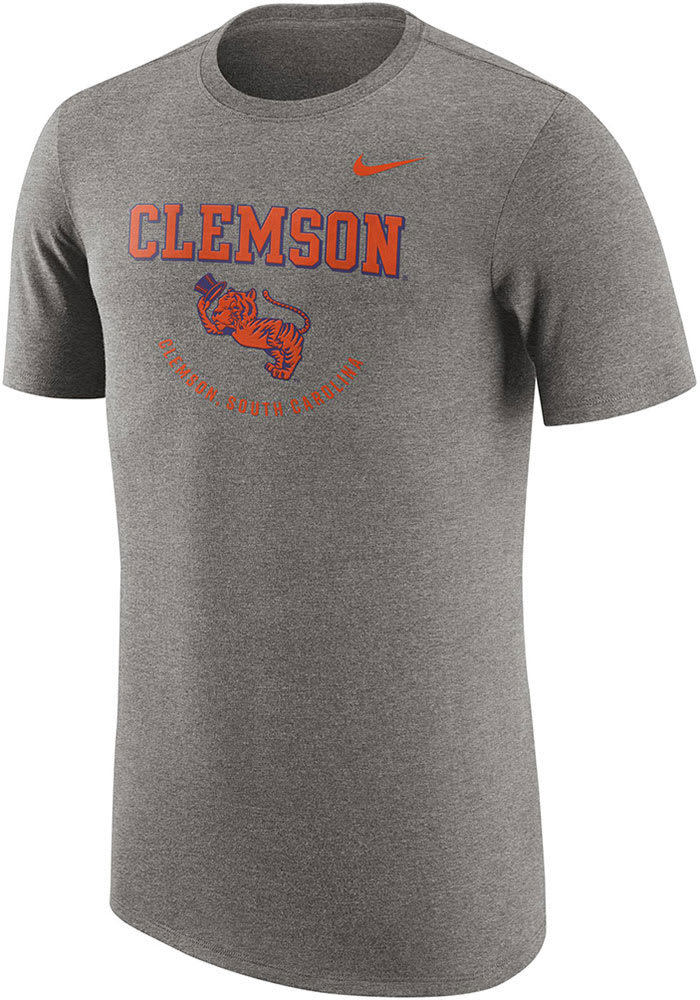 Nike Clemson Tigers Dark Grey Heather Dri FIT Short Sleeve Fashion T Shirt