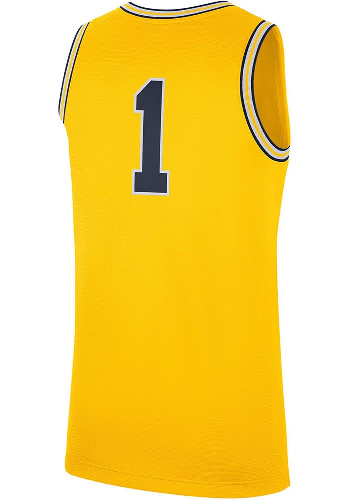 Nike Mens YELLOW Michigan Wolverines Replica Basketball