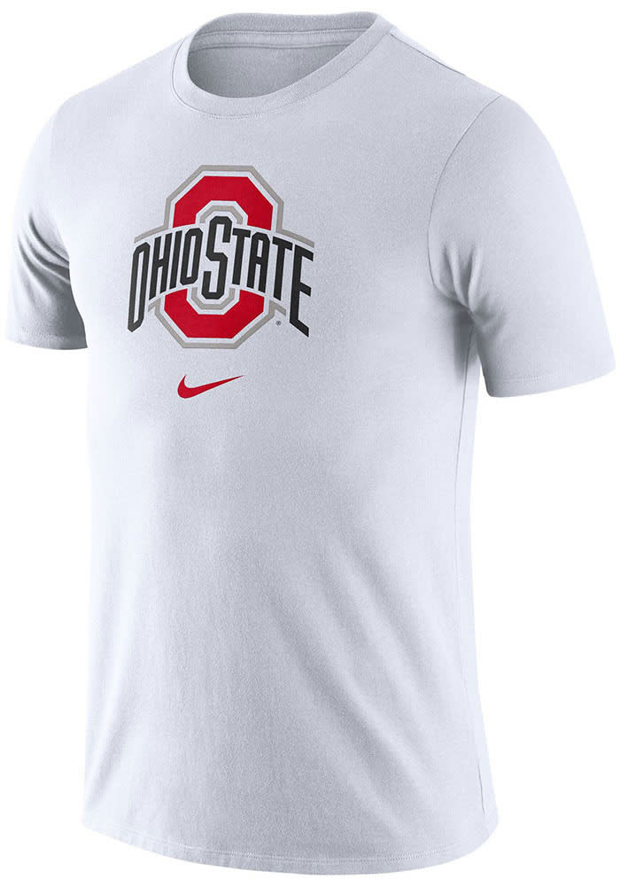 Men s Nike White Ohio State Buckeyes Essential Logo T Shirt