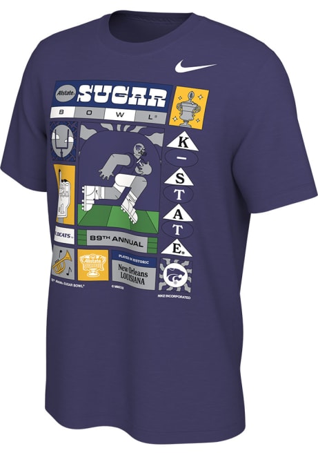 K-State Wildcats Purple Nike 2022 Sugar Bowl Bound Short Sleeve T Shirt