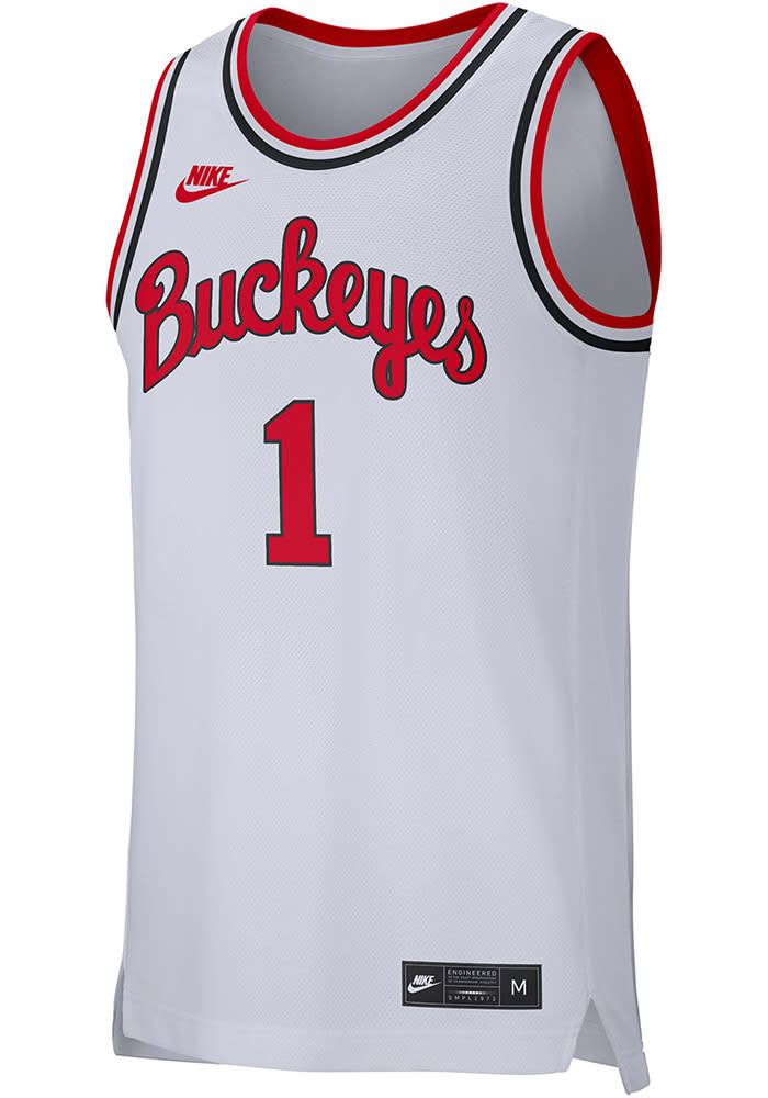 Nike Mens White Ohio State Buckeyes Retro Basketball Jersey