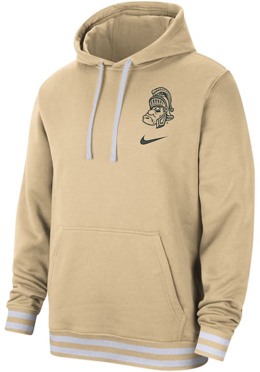 Nike Michigan State Spartans Retro Fleece Hoodie - Oatmeal