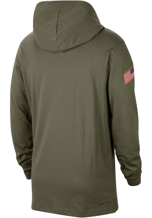 Nike Oklahoma Sooners Mens Olive Dri Fit Military Long Sleeve Hoodie