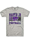 Main image for Antonio Martin Jr Rally Mens Ash K-State Wildcats Football NIL Striped Player T Shirt