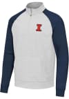 Main image for Mens Illinois Fighting Illini Navy Blue Antigua Urgent Colorblock Qtr Zip Pullover
