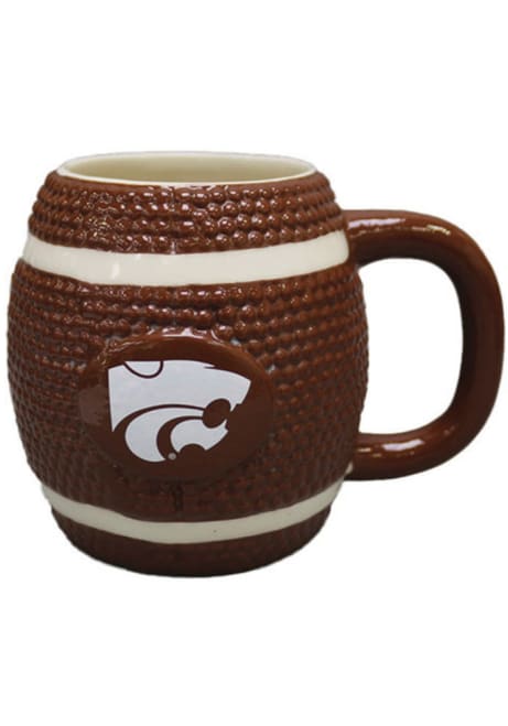 Brown K-State Wildcats 15oz Sculpted Football Logo Mug Mug