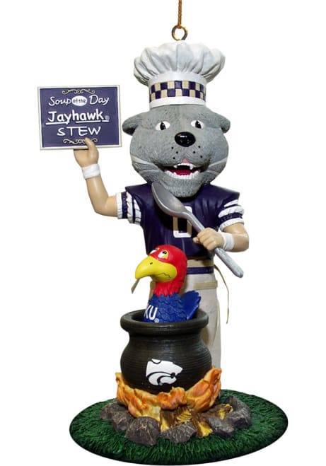 Purple K-State Wildcats Mascot Rivalry Soup of the Day Ornament