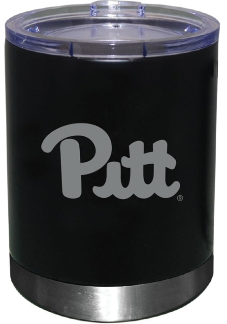 Black Pitt Panthers 12oz Black Lowball Stainless Steel Tumbler
