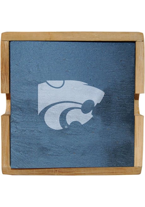 Grey K-State Wildcats 4pk Slate Coaster