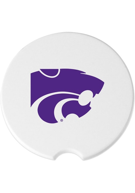 White K-State Wildcats 2 Pack Car Coaster