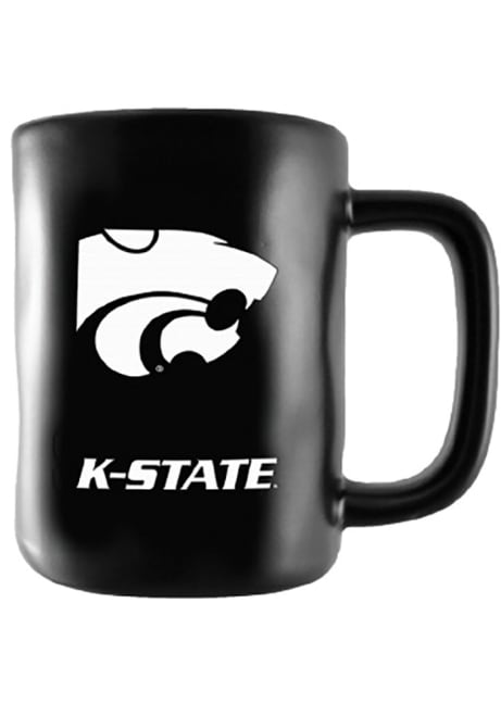Black K-State Wildcats 15oz Black Etched Mug