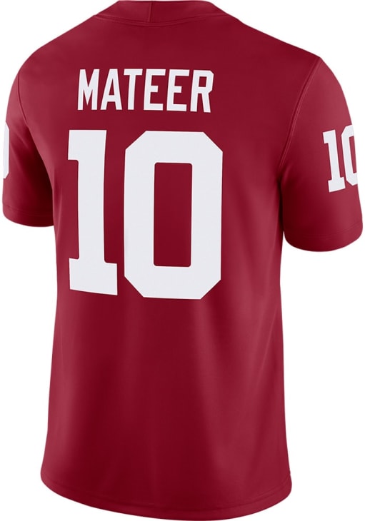 John Mateer  Nike Oklahoma Sooners Crimson NIL Game Jersey Football Jersey