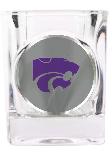 Grey K-State Wildcats 2oz Square Emblem Shot Glass
