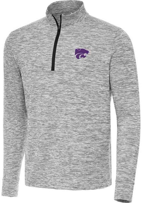 Mens K-State Wildcats Black Antigua Cause Qtr Zip Pullover