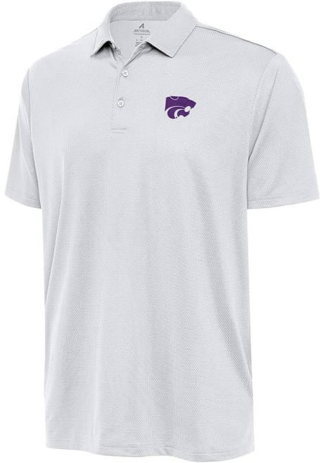 Mens K-State Wildcats White Antigua Ellipse Short Sleeve Polo Shirt