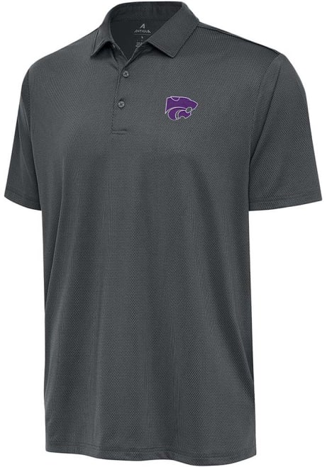 Mens K-State Wildcats Grey Antigua Ellipse Short Sleeve Polo Shirt