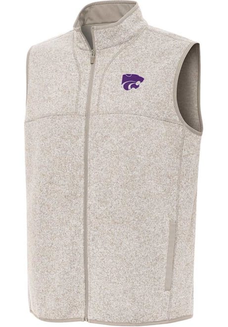 Mens K-State Wildcats Oatmeal Antigua Fortune Vest