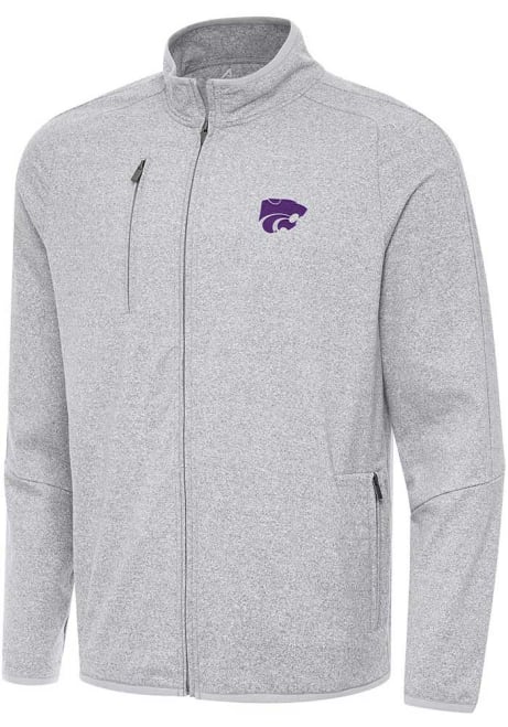 Mens K-State Wildcats Grey Antigua Hold Up Light Weight Jacket