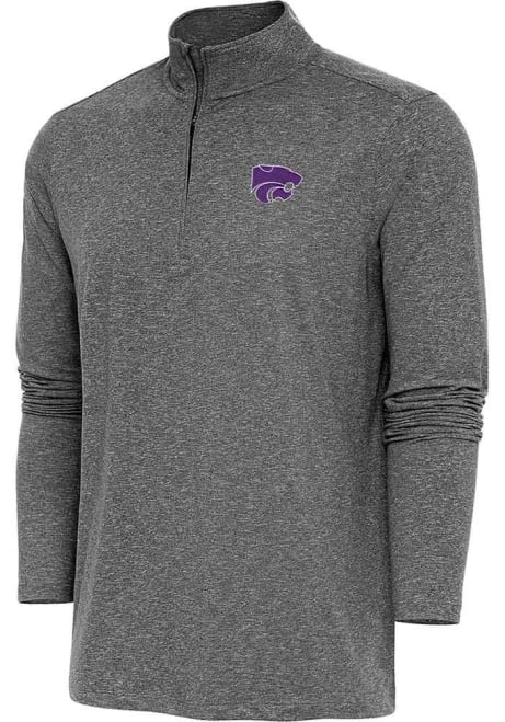 Mens K-State Wildcats Black Antigua Hunk Qtr Zip Pullover