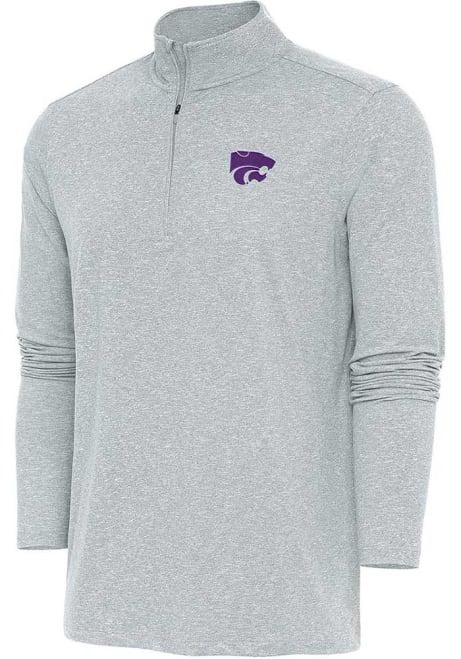 Mens K-State Wildcats Grey Antigua Hunk Qtr Zip Pullover