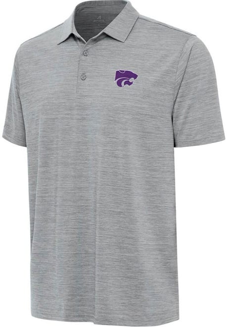 Mens K-State Wildcats Grey Antigua Layout Short Sleeve Polo Shirt