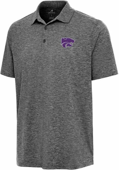 Mens K-State Wildcats Black Antigua Par 3 Short Sleeve Polo Shirt