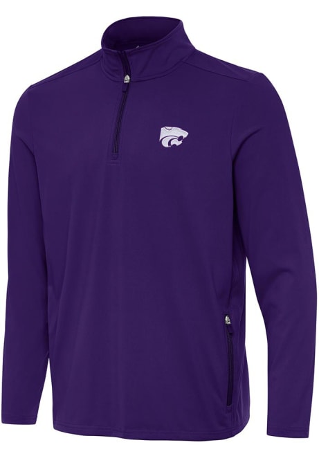 Mens K-State Wildcats Purple Antigua Perilous Qtr Zip Pullover