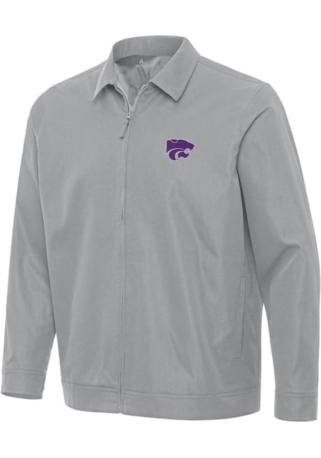 Mens K-State Wildcats Grey Antigua Pivot Light Weight Jacket