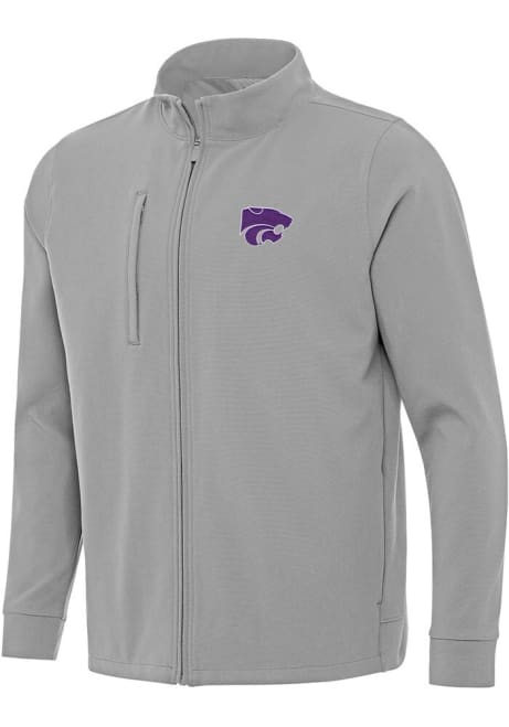 Mens K-State Wildcats Grey Antigua Regard Light Weight Jacket